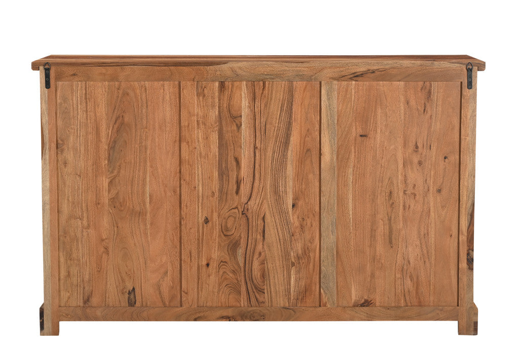 60" Brown Solid Wood Live Edge Six Drawer Double Dresser-5