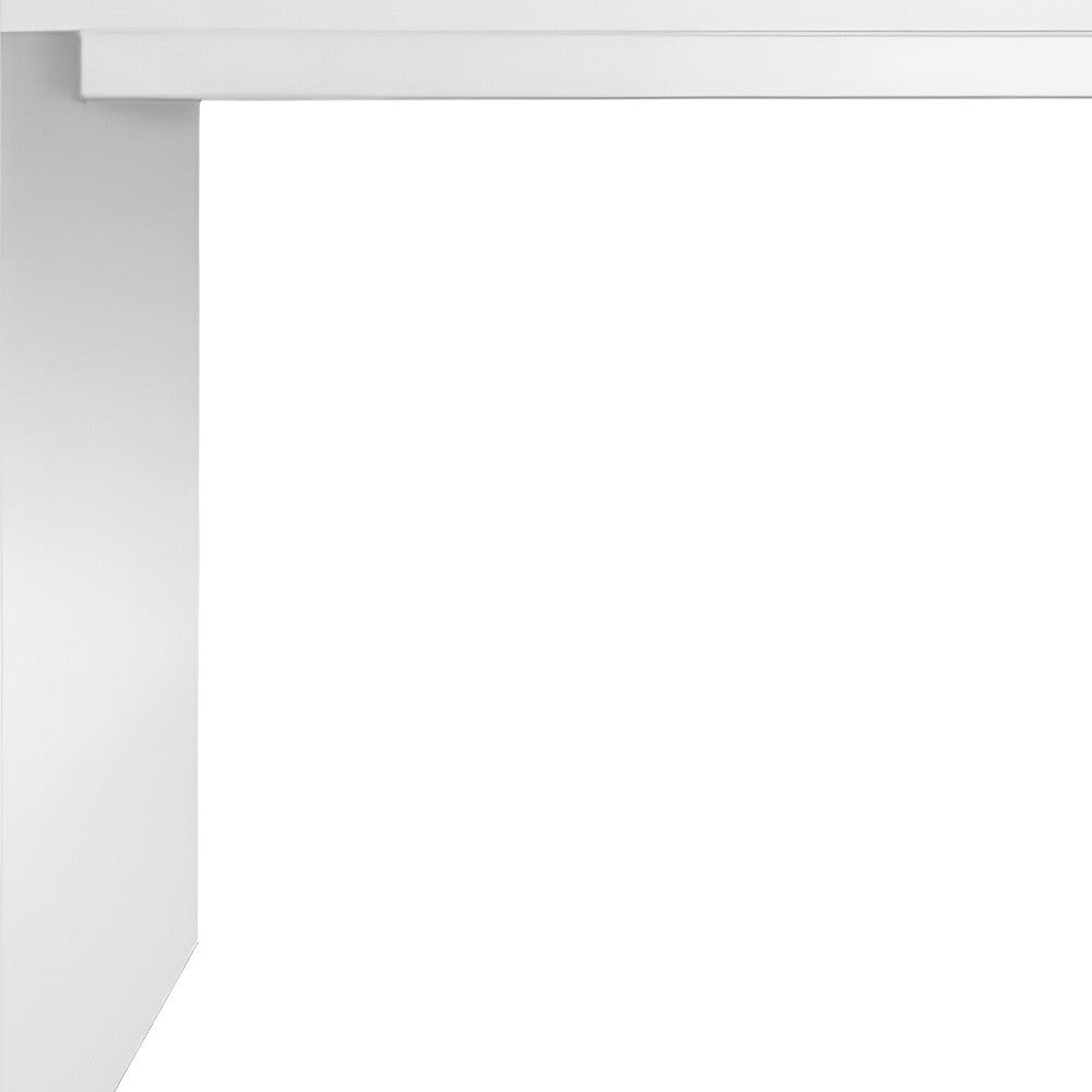 60" White Wood Rectangular Bar Table-2