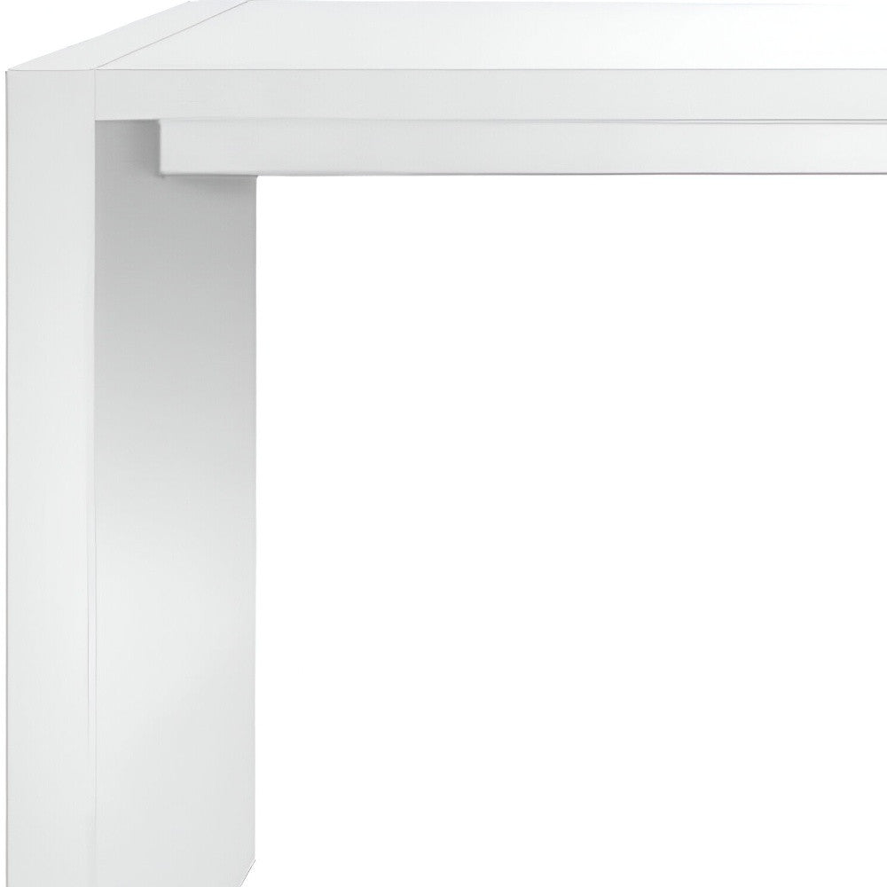 60" White Wood Rectangular Bar Table-3
