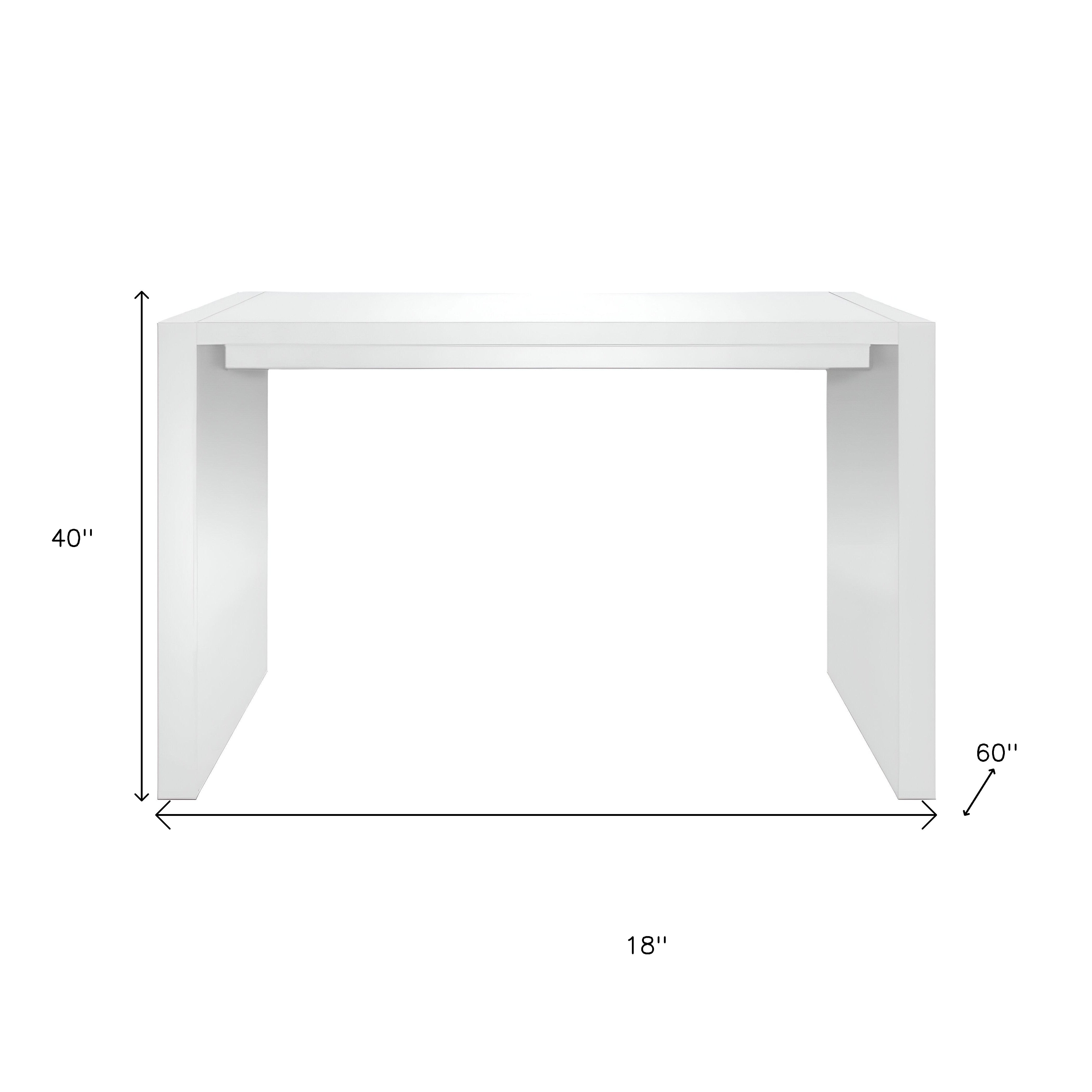 60" White Wood Rectangular Bar Table-7