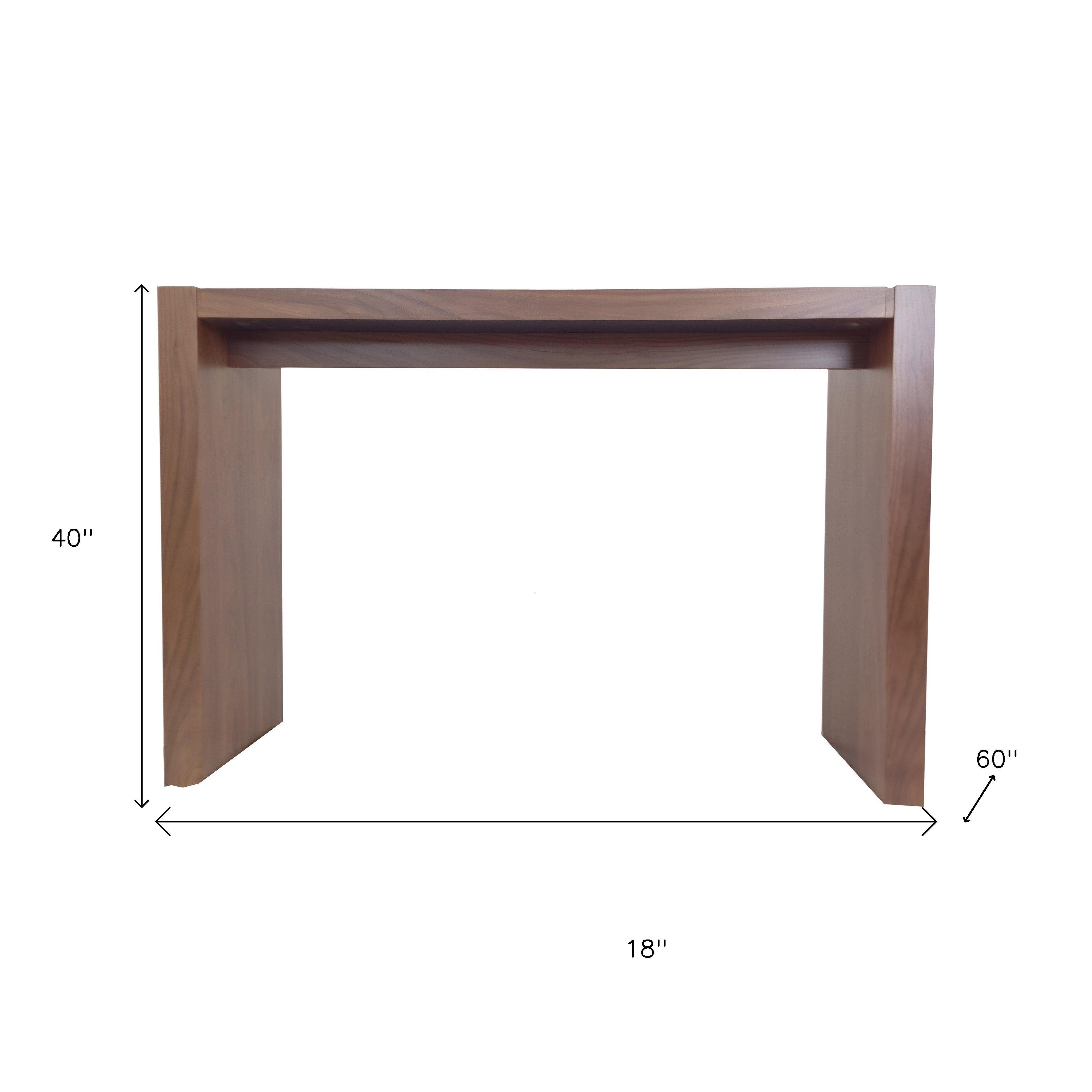 60" Brown Wood Rectangular Bar Table-4