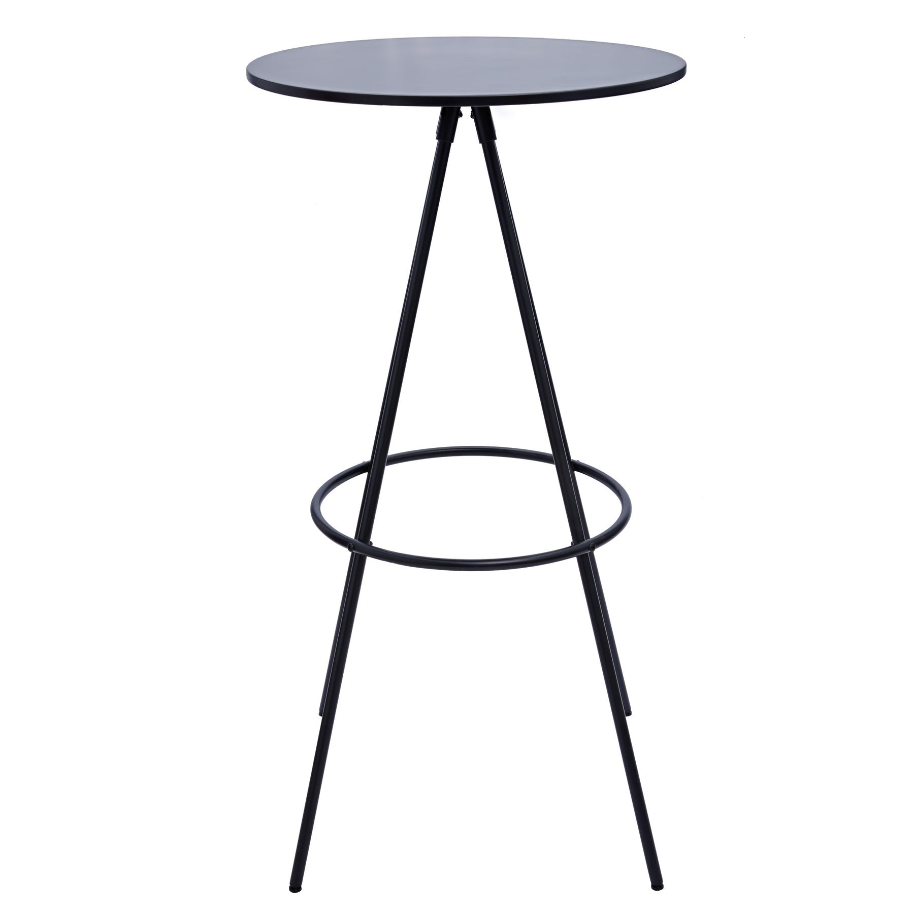 31" Black Rounded Wood and Iron Bar Table-1