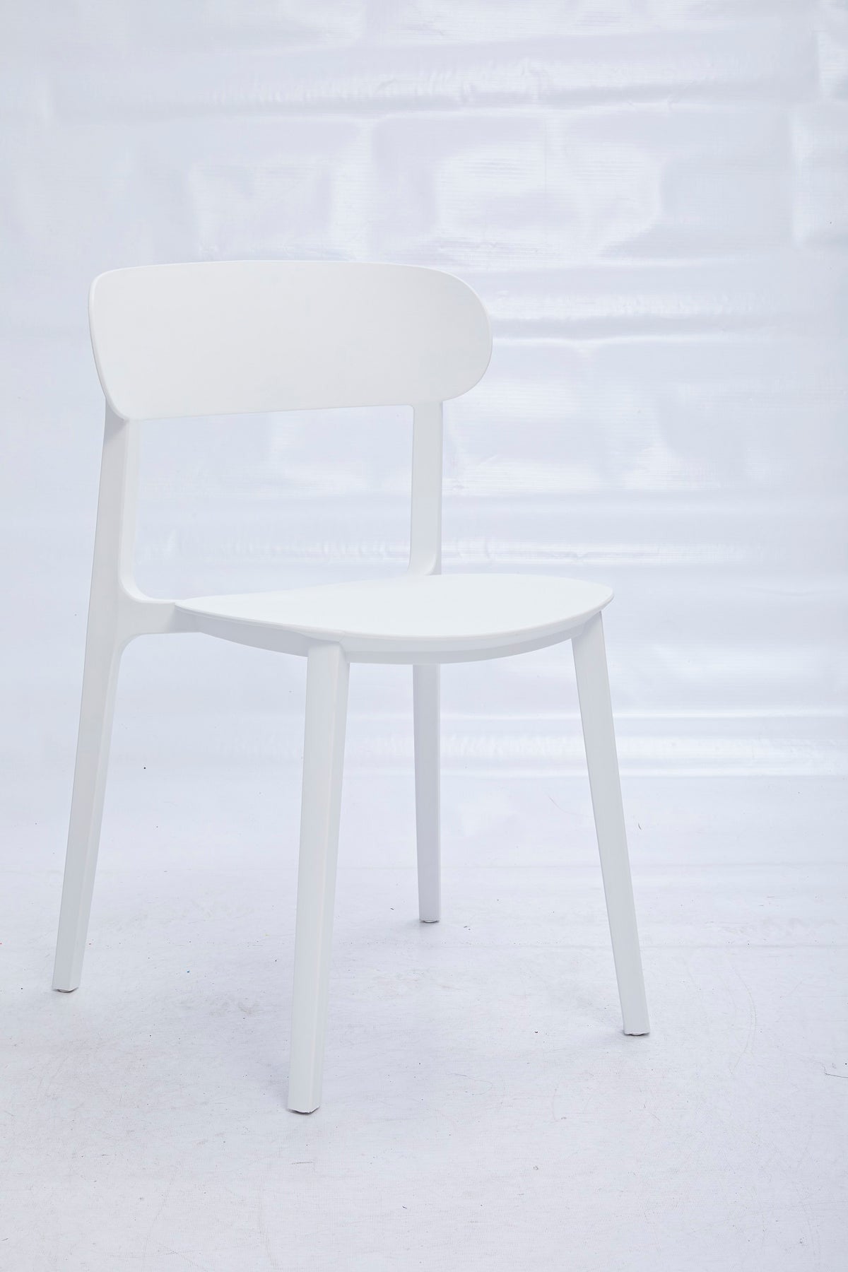 Set of Four White Heavy Duty Plastic Dining Side Chairs-5