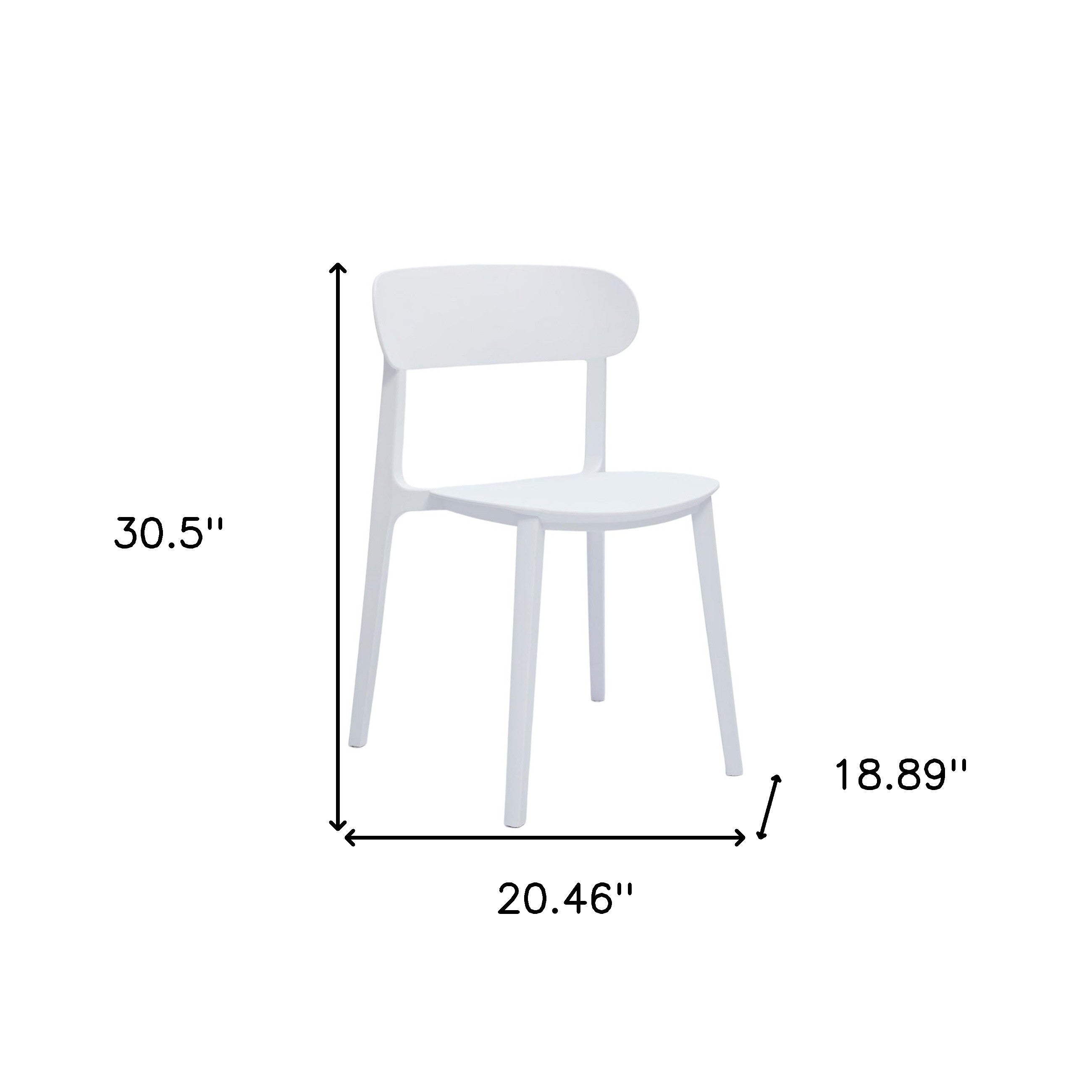 Set of Four White Heavy Duty Plastic Dining Side Chairs-6