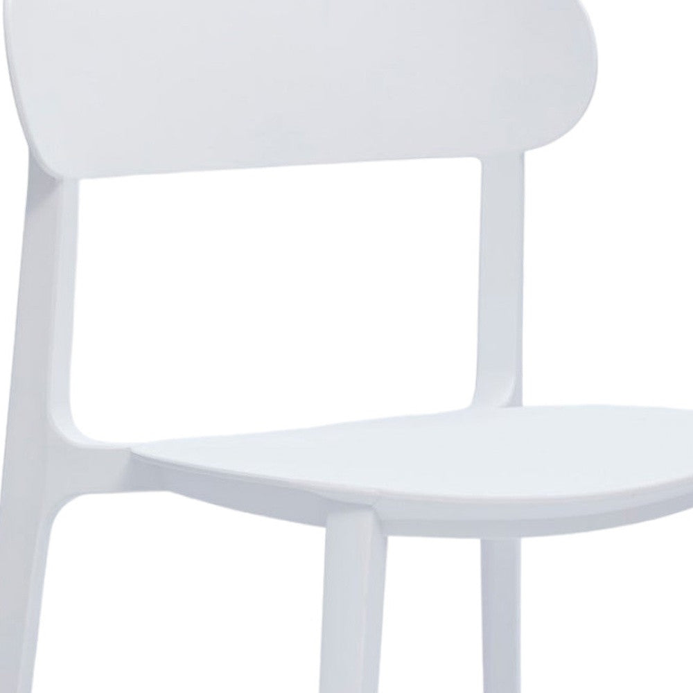 Set of Four White Heavy Duty Plastic Dining Side Chairs-3