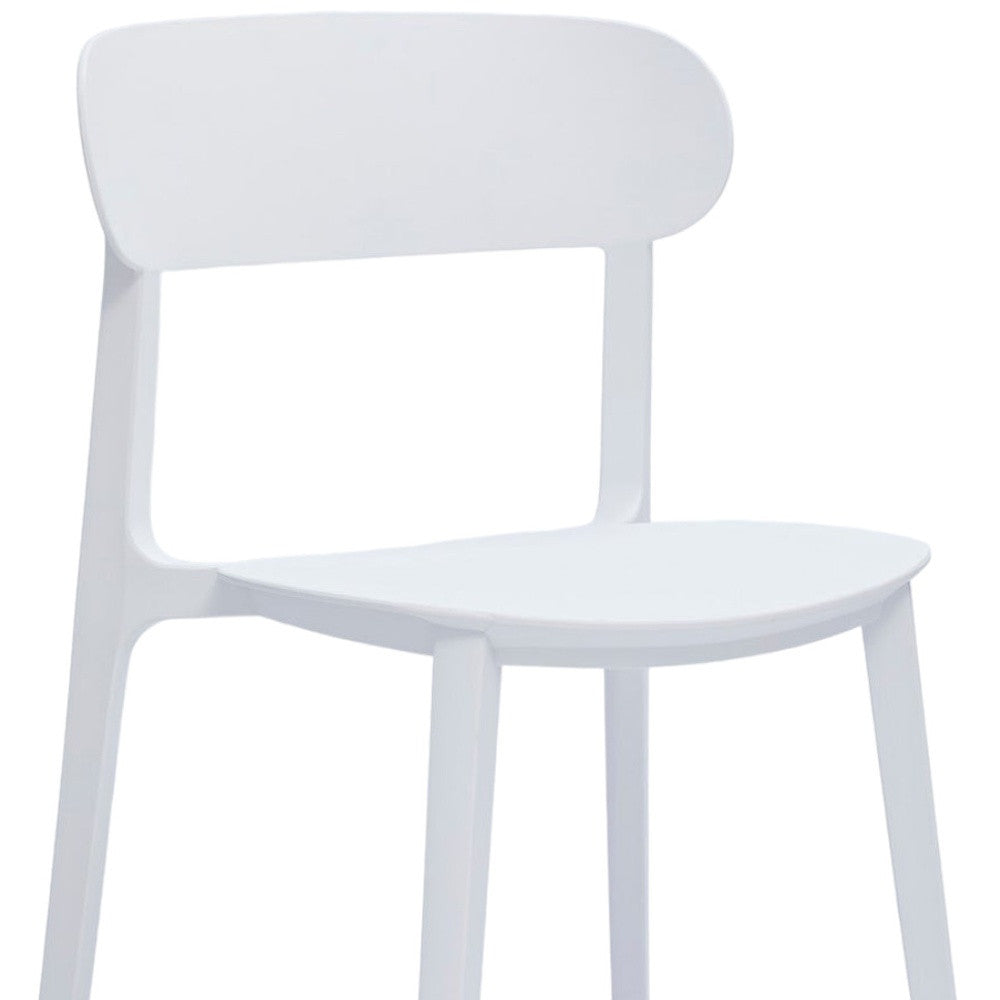 Set of Four White Heavy Duty Plastic Dining Side Chairs-4