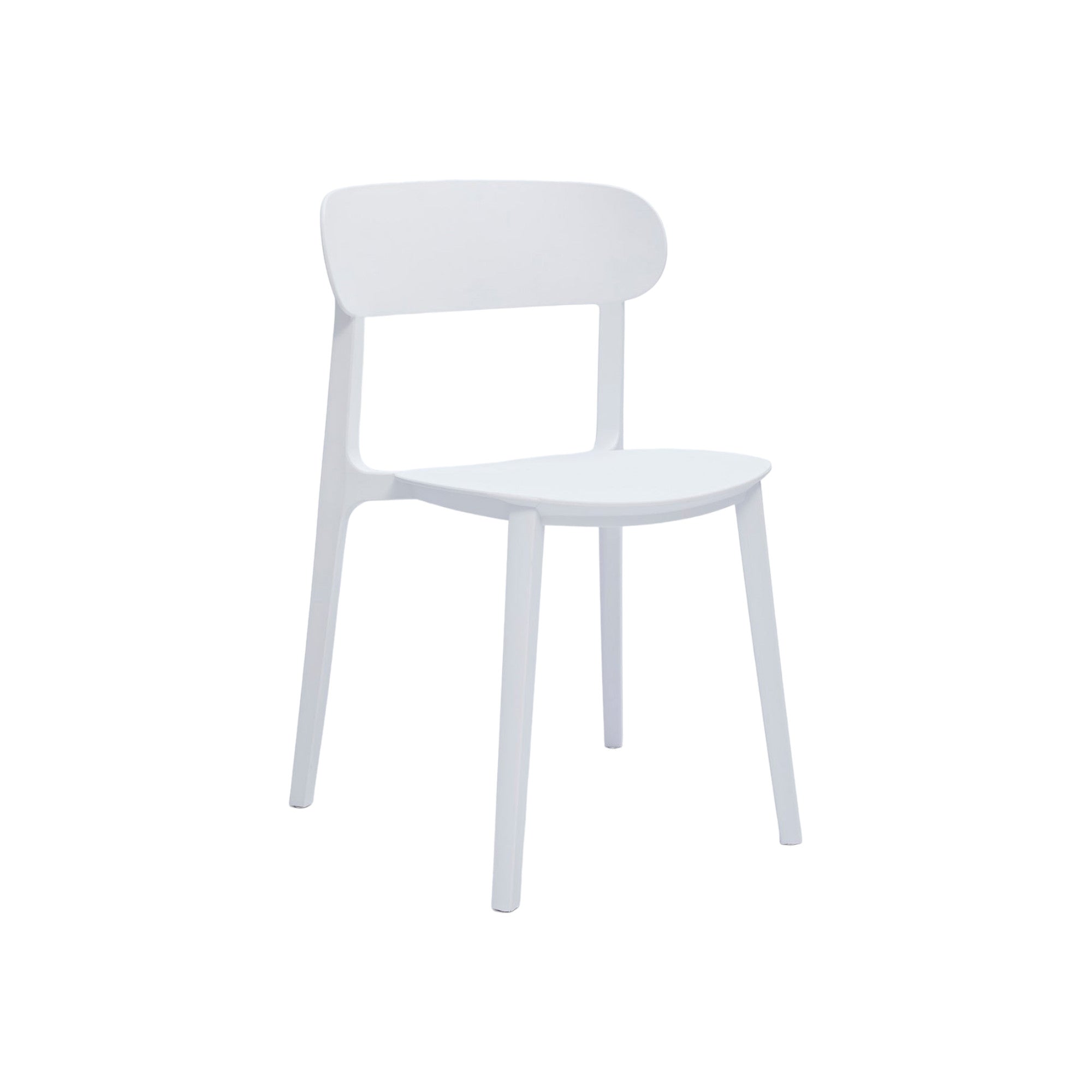Set of Four White Heavy Duty Plastic Dining Side Chairs-2