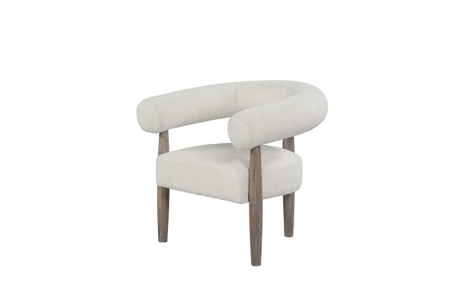 29" Off White and Ash Gray Fabric And Wood Arm Chair-1