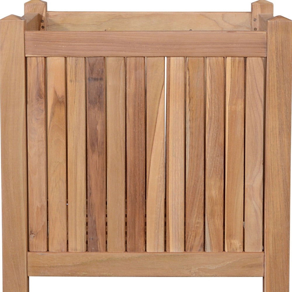 22" Natural Solid Wood Indoor Outdoor Square Planter Box-4