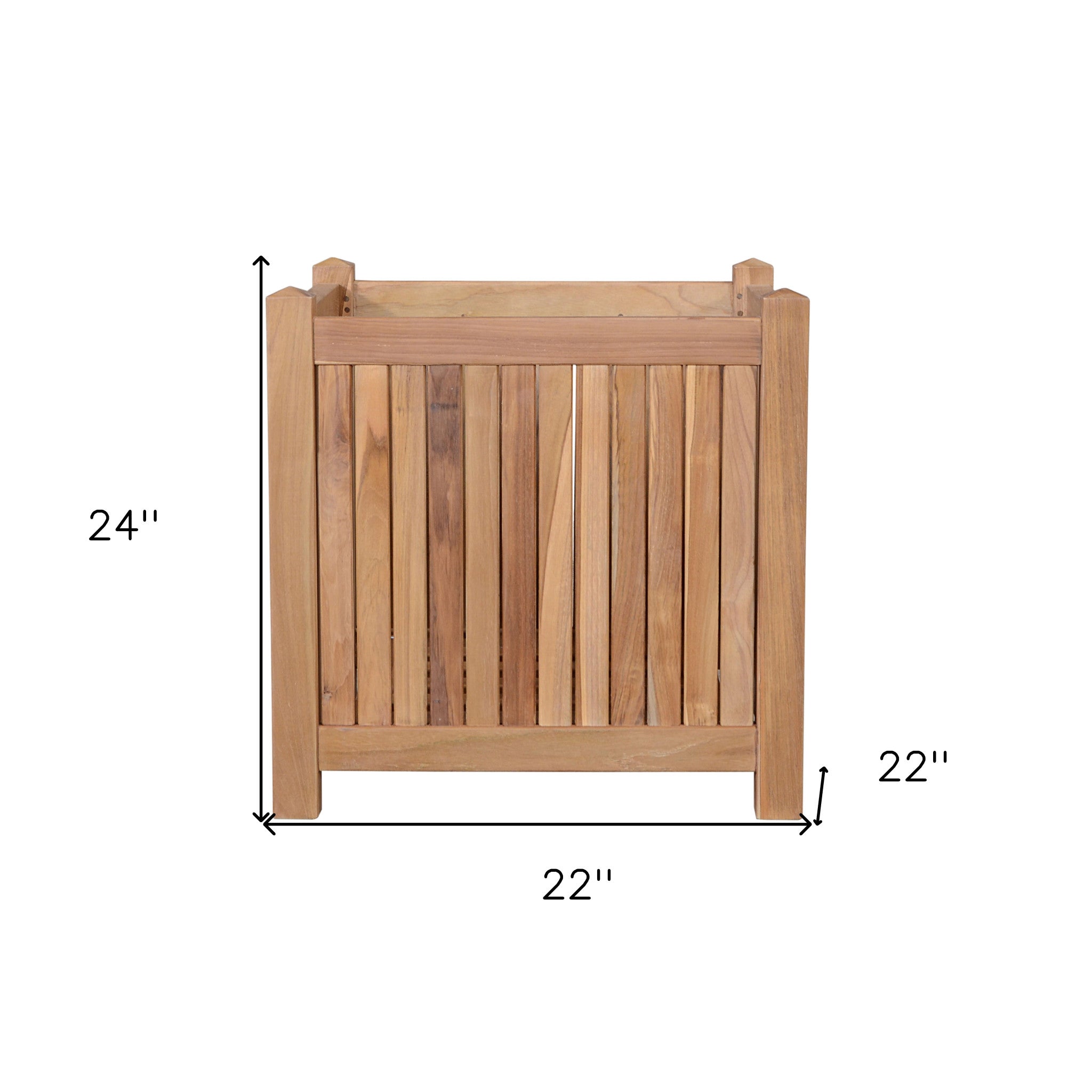 22" Natural Solid Wood Indoor Outdoor Square Planter Box-5
