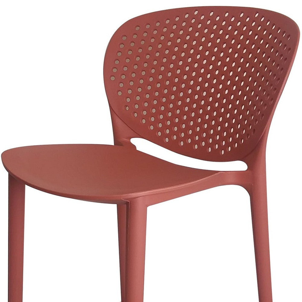 Set of Four 30" Orange Heavy Duty Plastic Low Back Bar Height Bar Chairs-3