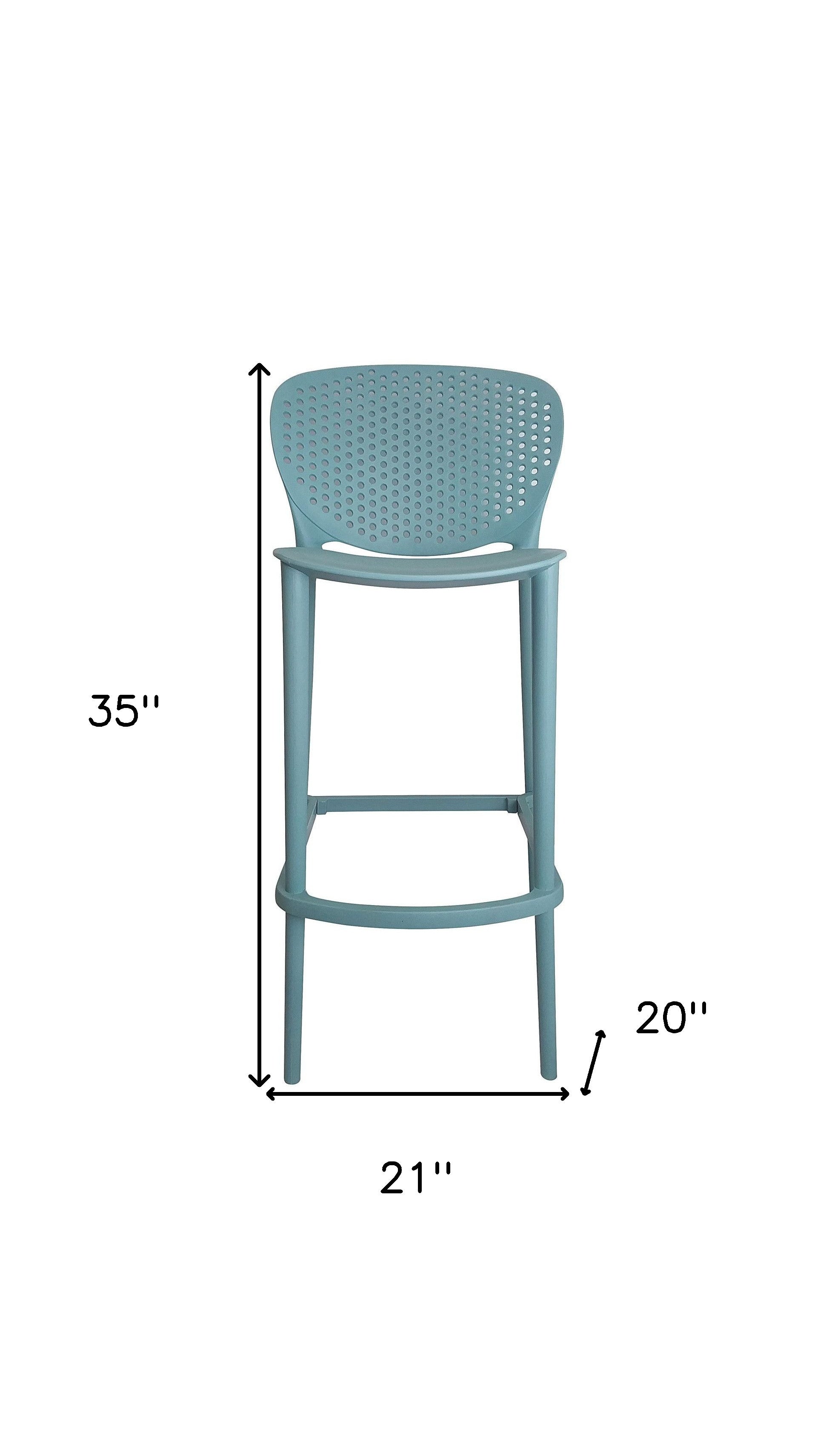 Set of Four 26" Green Heavy Duty Plastic Low Back Counter Height Bar Chairs-3
