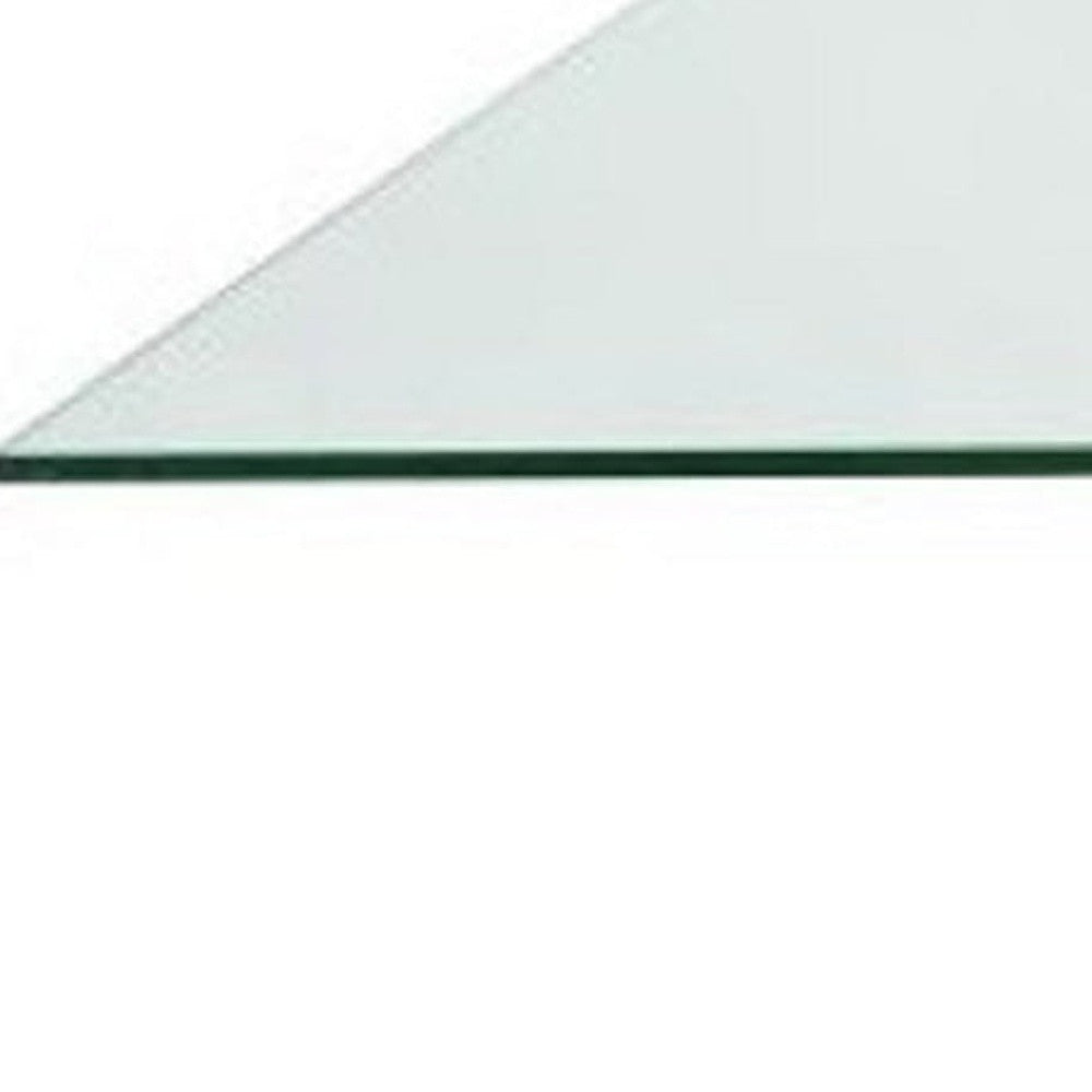 60" Clear and Gold Glass And Metal Cross Leg Base Square Dining Table-2