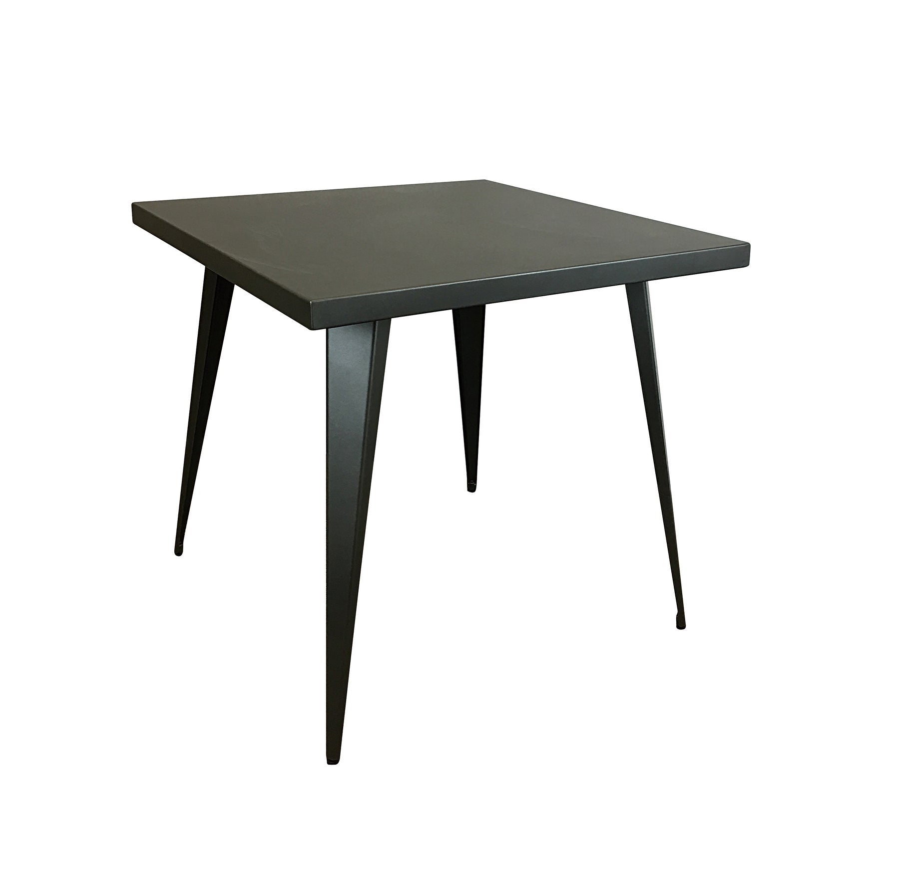 32" Gray Steel And Metal Square Dining Table-2