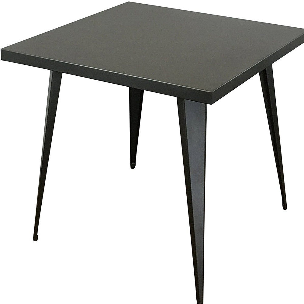 32" Gray Steel And Metal Square Dining Table-3