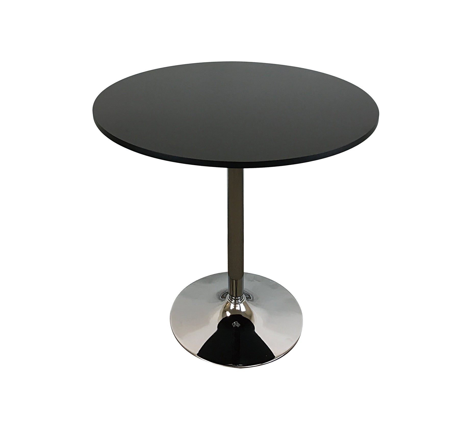 36" Black and Silver Wood And Metal Pedestal Base Round Top Dining Table-1