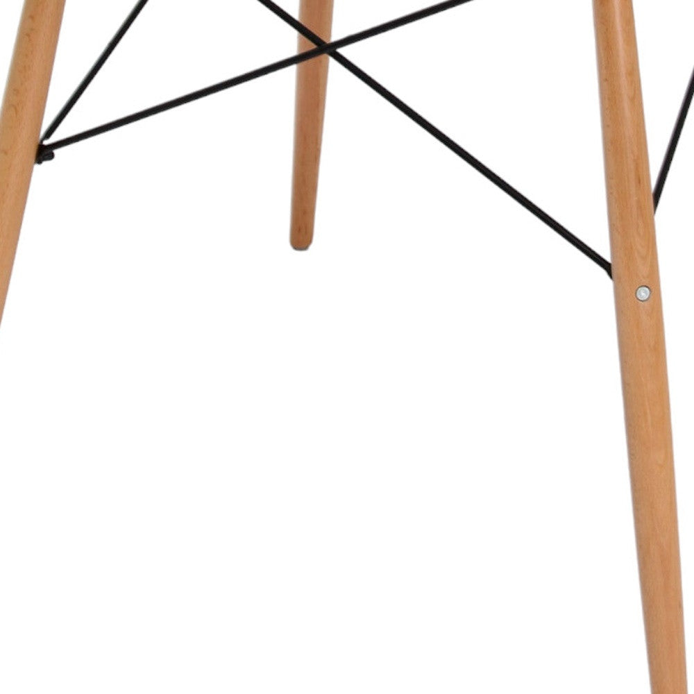 36" White and Natural Wood Round Top Dining Table-2