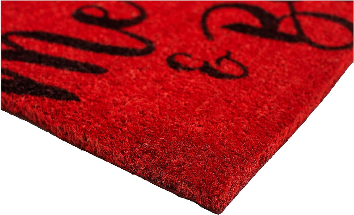 24" X 36" Red and Black Coir Merry and Bright Outdoor Christmas Door Mat-3