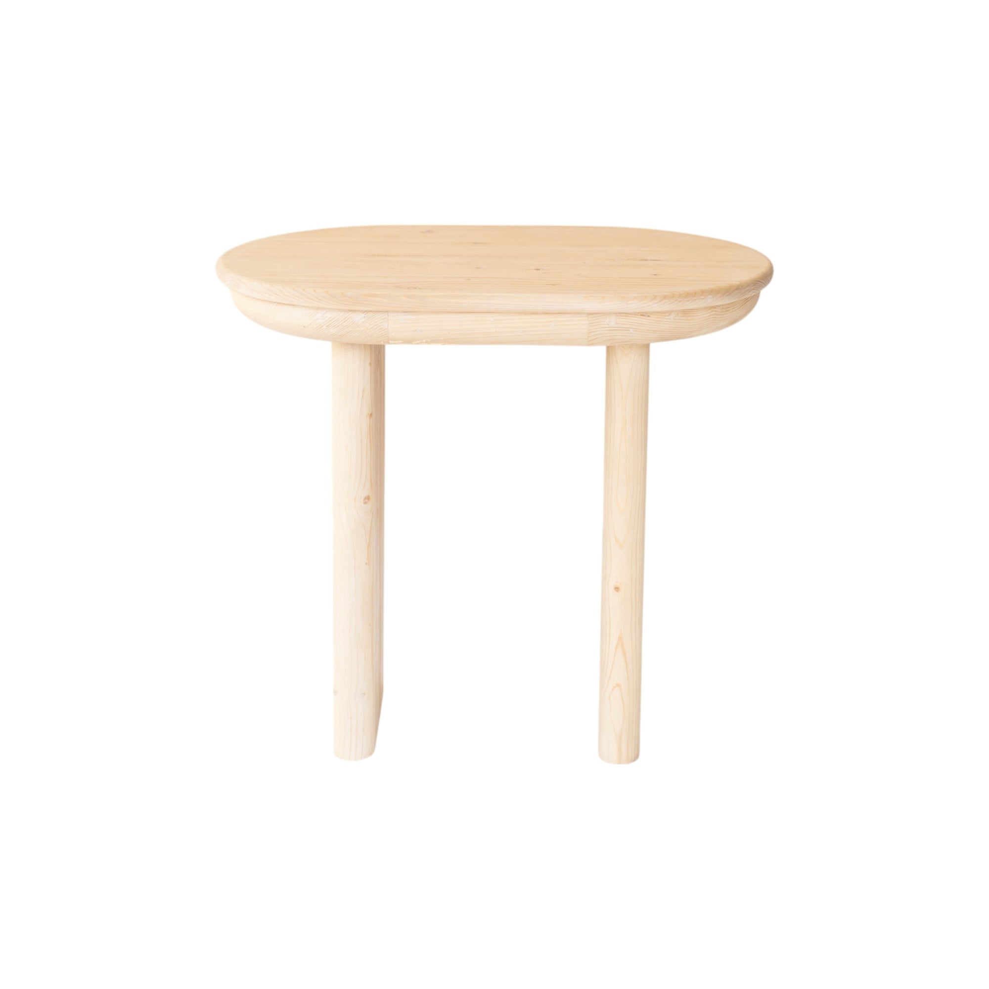 22" Natural Solid Wood Oval Sled End Table-1