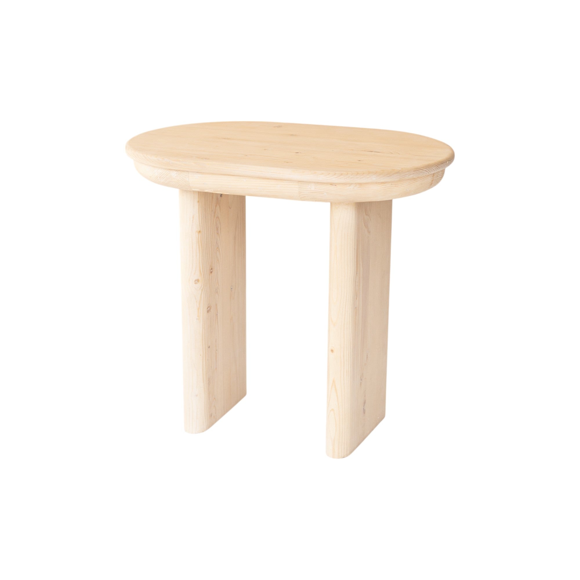 22" Natural Solid Wood Oval Sled End Table-2