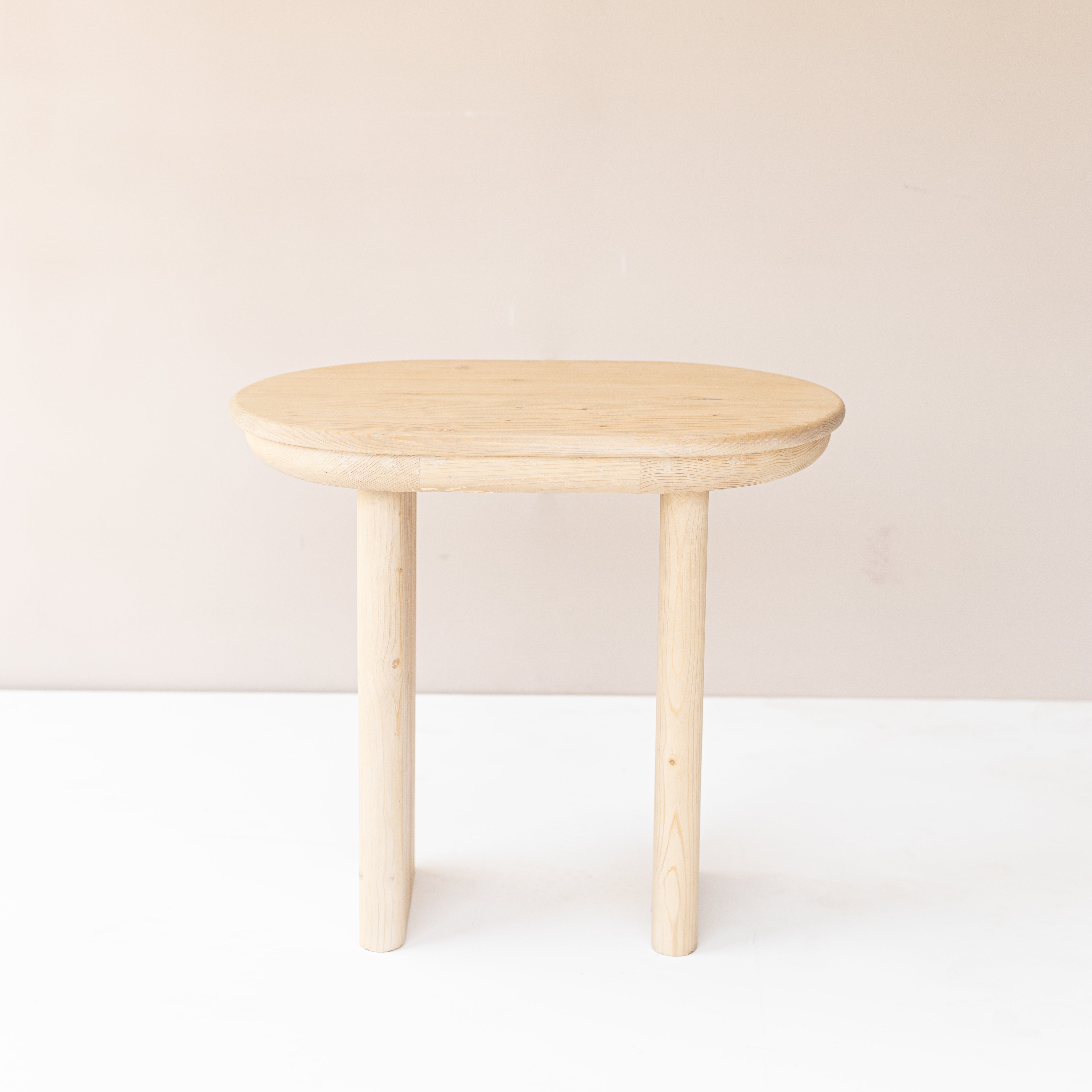 22" Natural Solid Wood Oval Sled End Table-7