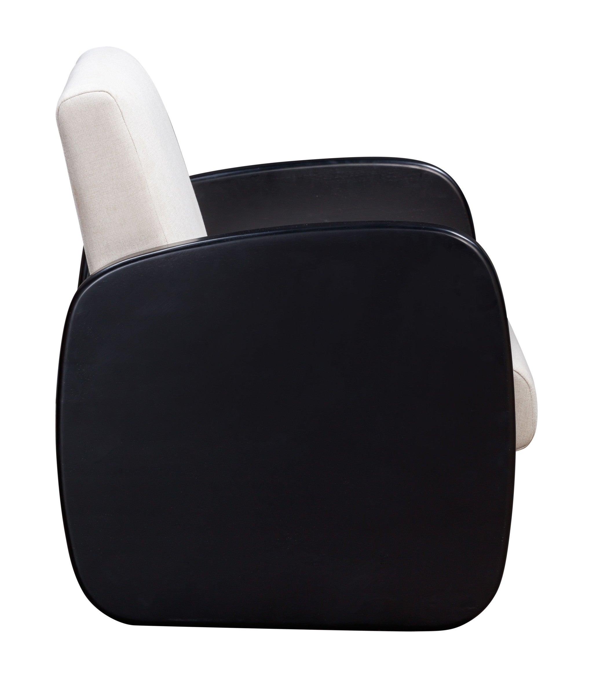 29" White And Black Linen Arm Chair-2