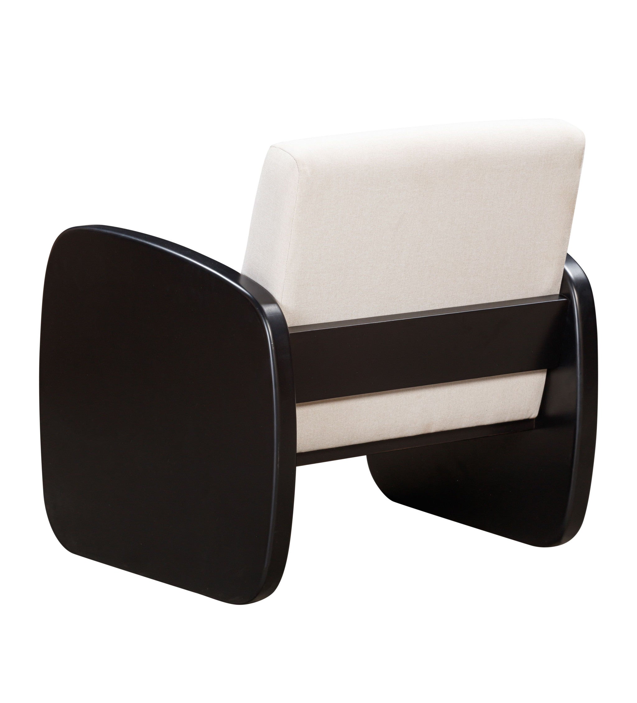 29" White And Black Linen Arm Chair-6
