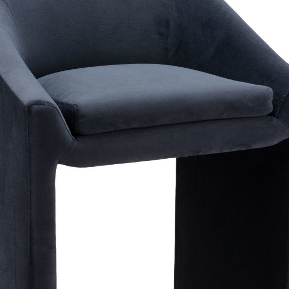 26" Gray and Gold Velvet and Steel Counter Height Bar Chair-7