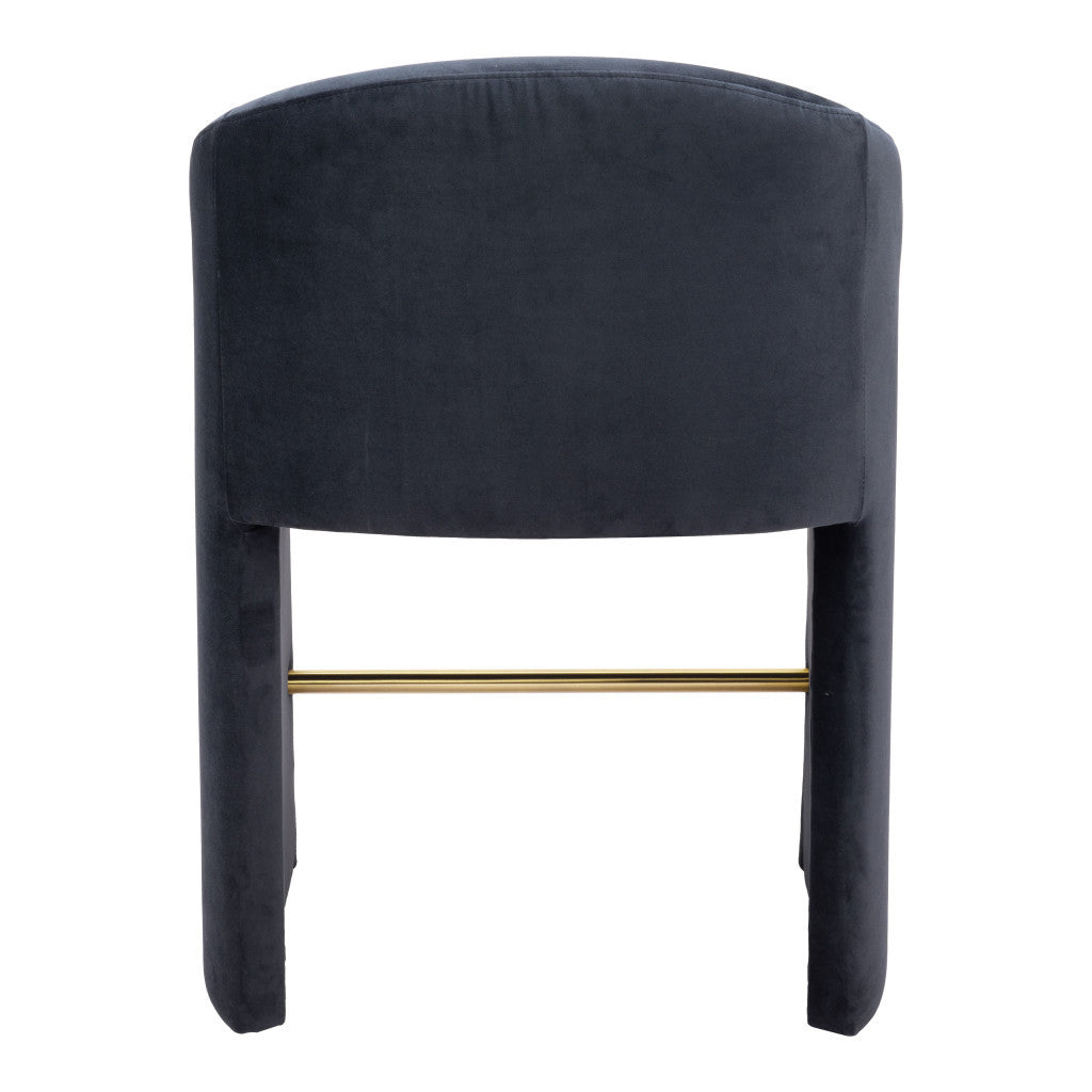 26" Gray and Gold Velvet and Steel Counter Height Bar Chair-4