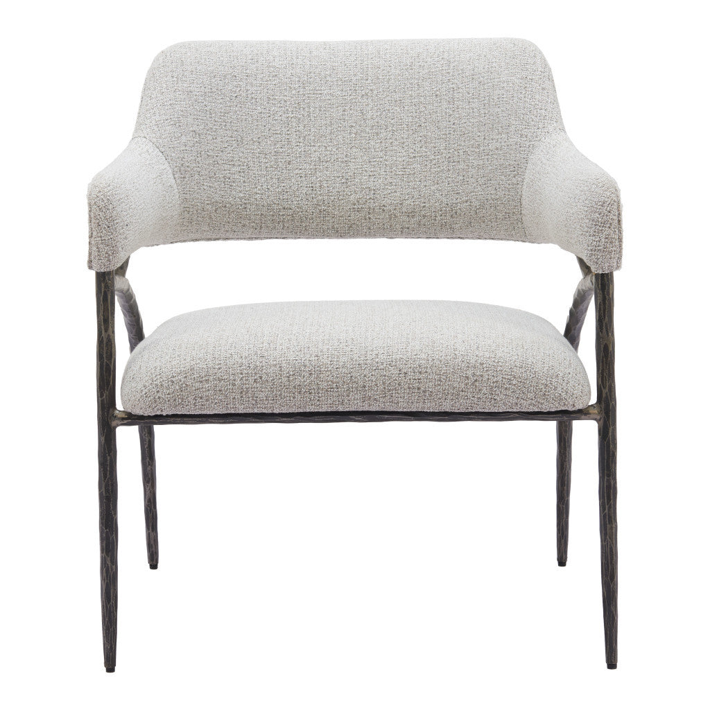 28" Gray And Black Upholstered Arm Chair-2