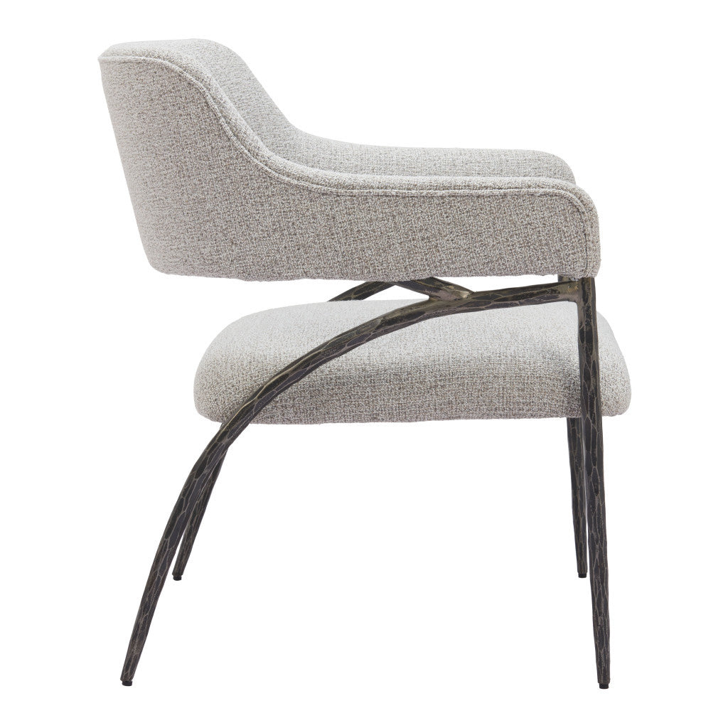 28" Gray And Black Upholstered Arm Chair-0