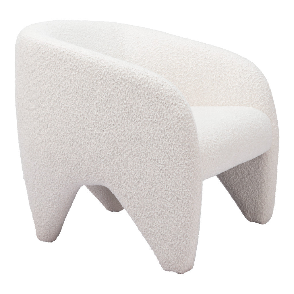 30" White Faux Shearling And Upholstered Arm Chair-7