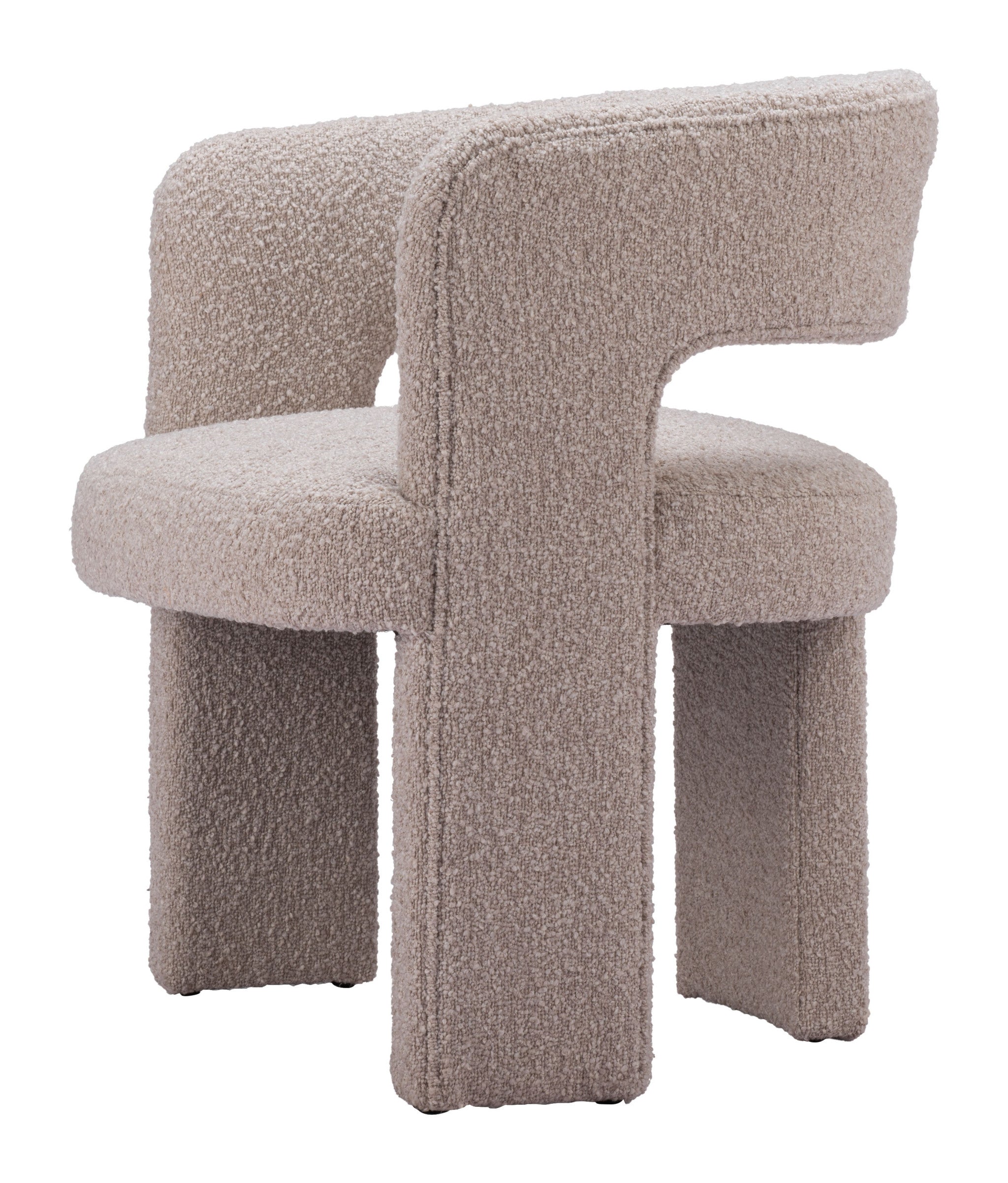 27" Beige Faux Shearling And Upholstered Arm Chair-8
