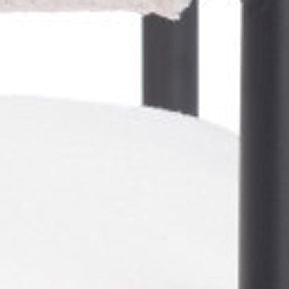 26" Ivory And Black Faux Shearling And Upholstered Arm Chair-7