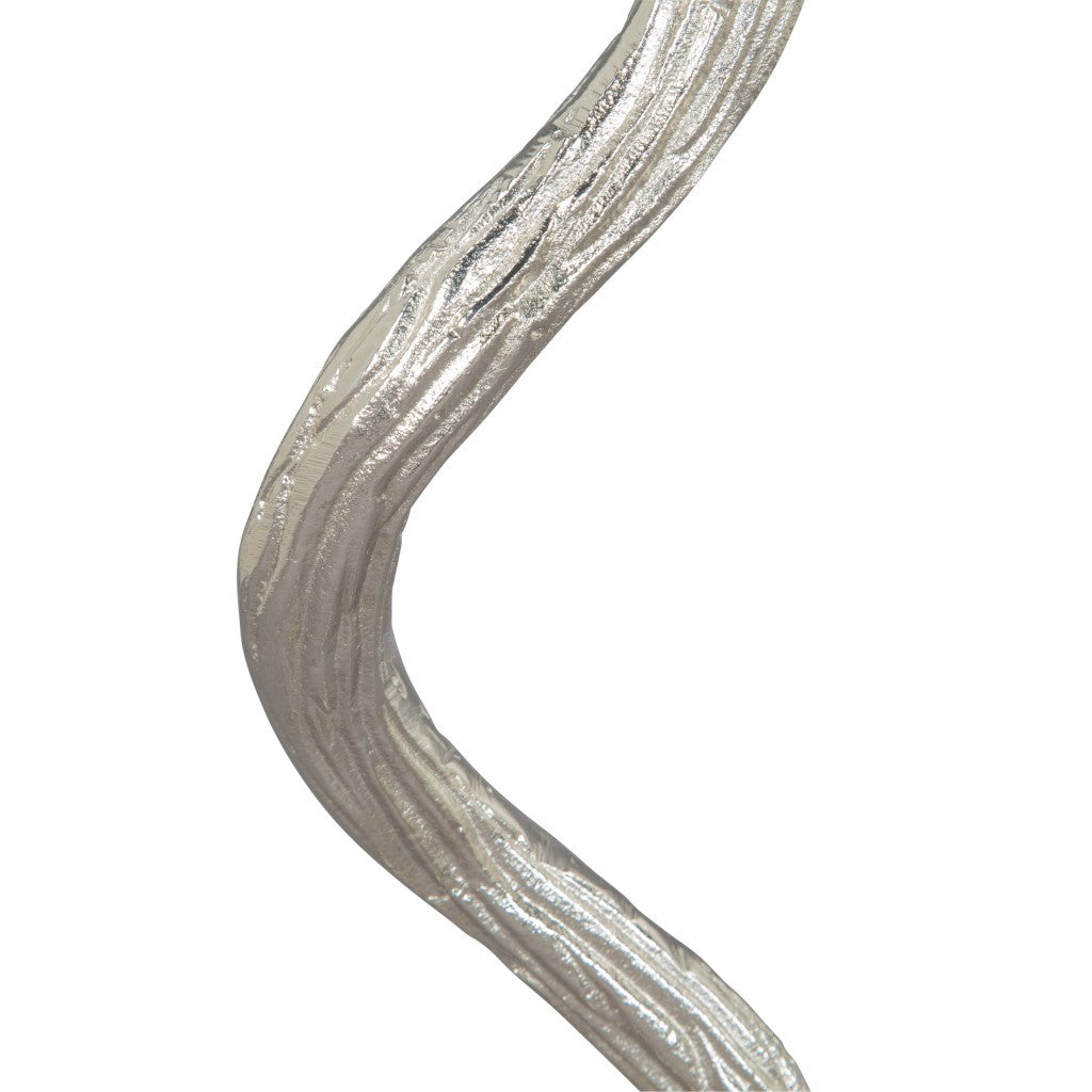 22" Silver And White Marble Round End Table-5