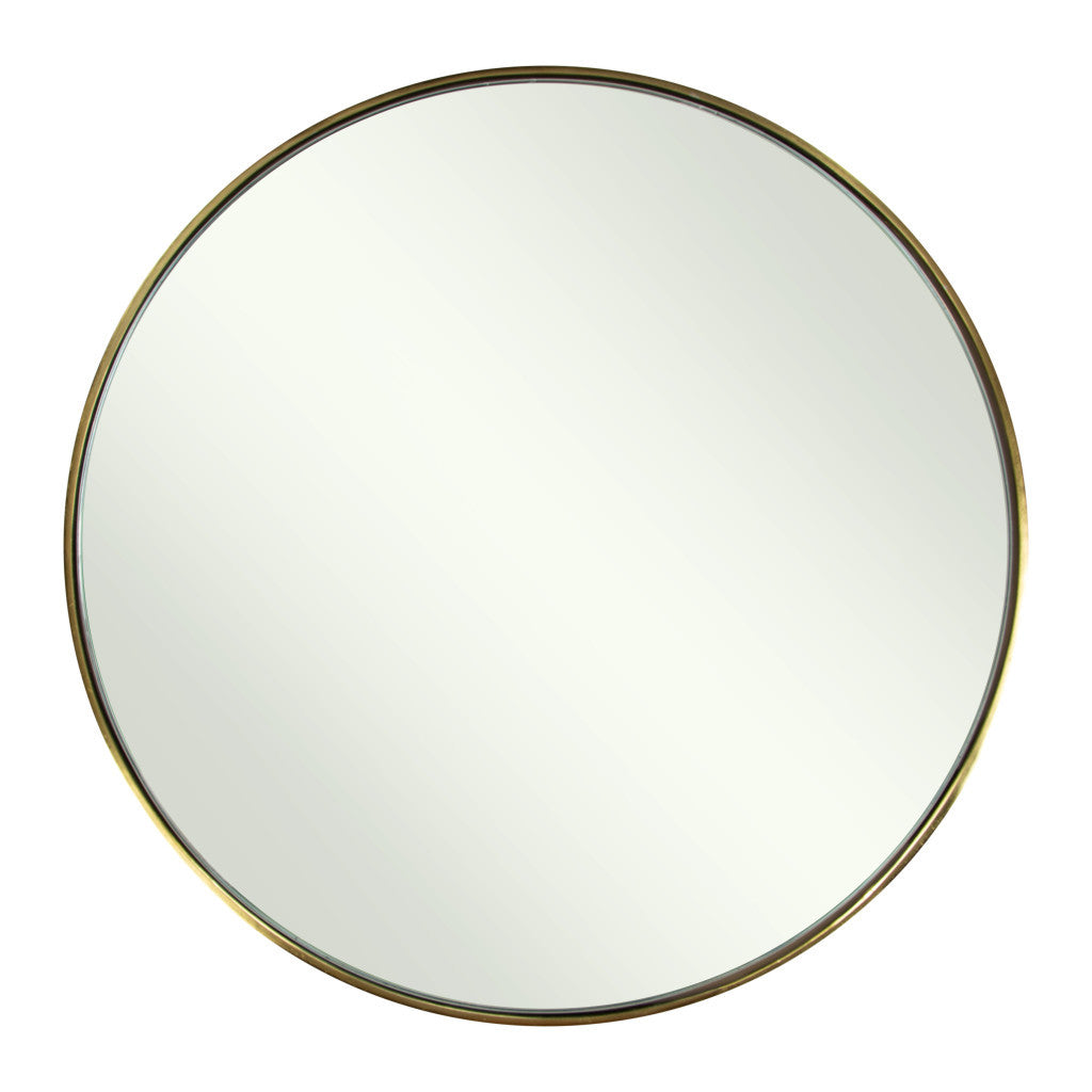 20" Gold and Black Mirrored Glass and Iron Round End Table-5