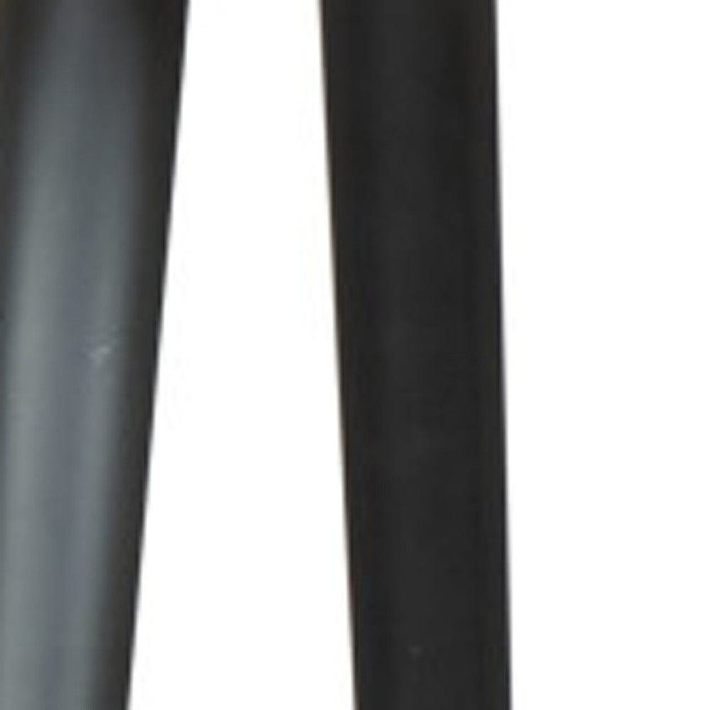 20" Gold and Black Mirrored Glass and Iron Round End Table-6