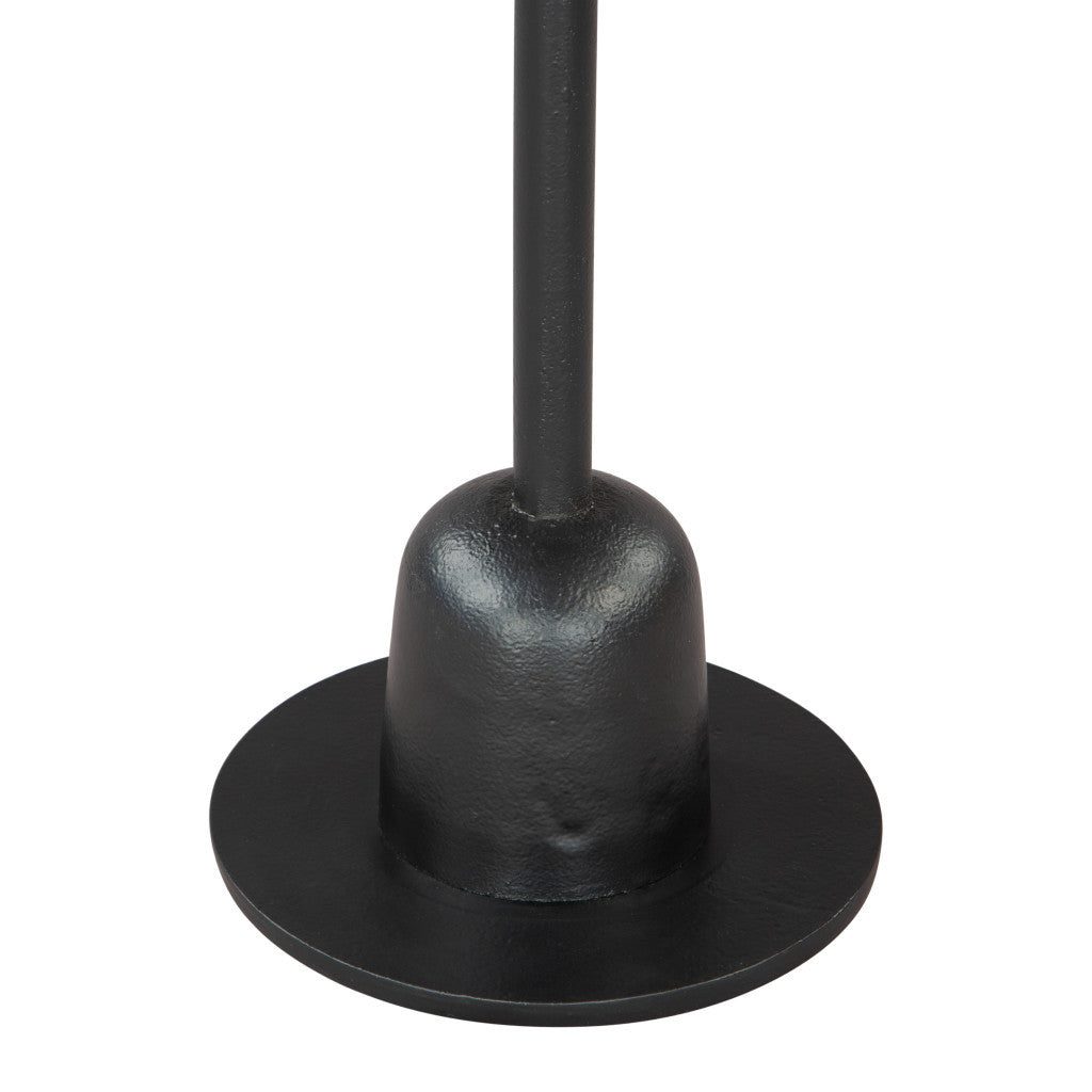 25" White And Black Marble And Aluminum Round Pedestal End Table-5