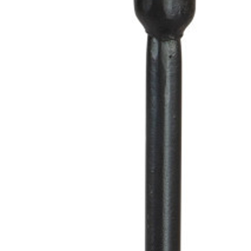 25" White And Black Marble And Aluminum Round Pedestal End Table-7