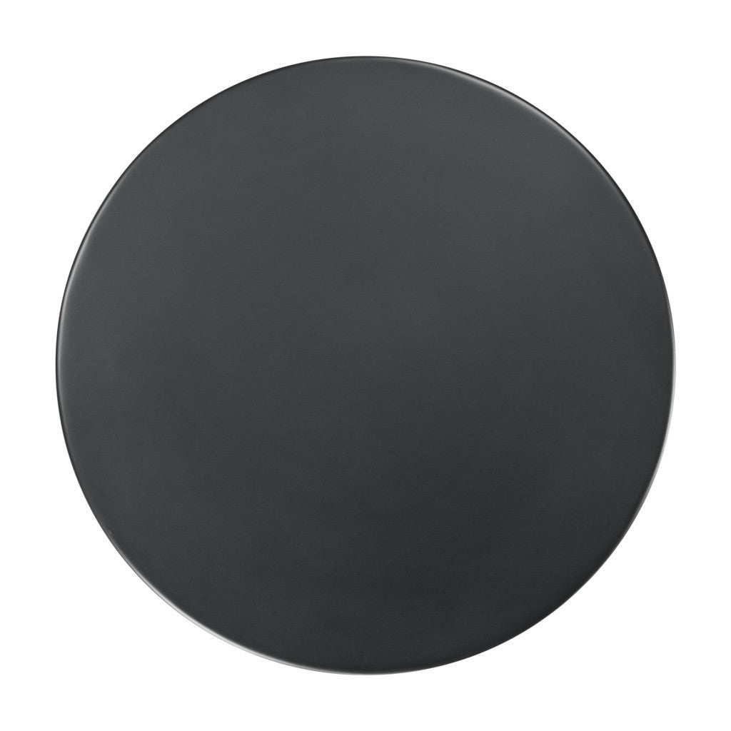 20" Black Iron Round Pedestal End Table-4