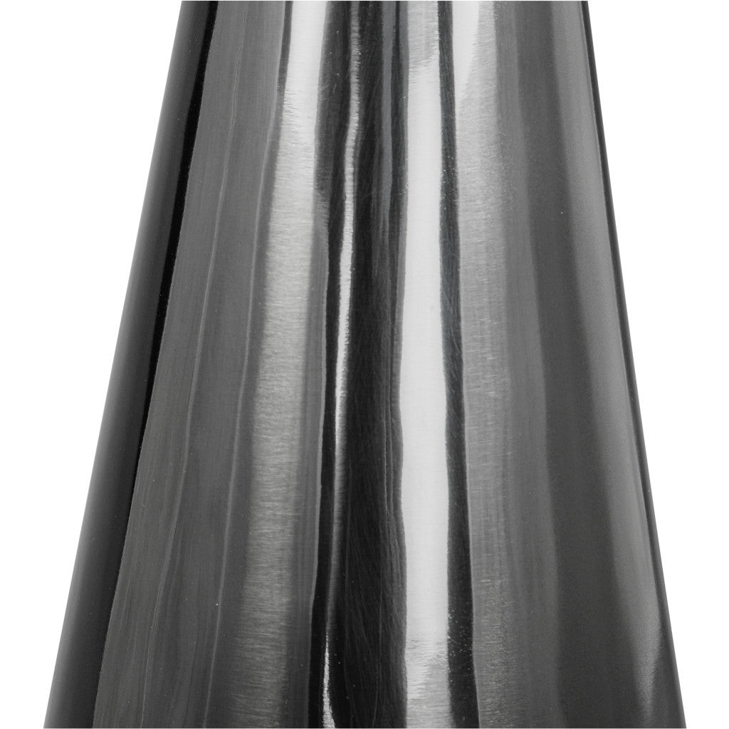 23" White And Black Marble And Steel Round Pedestal End Table-6