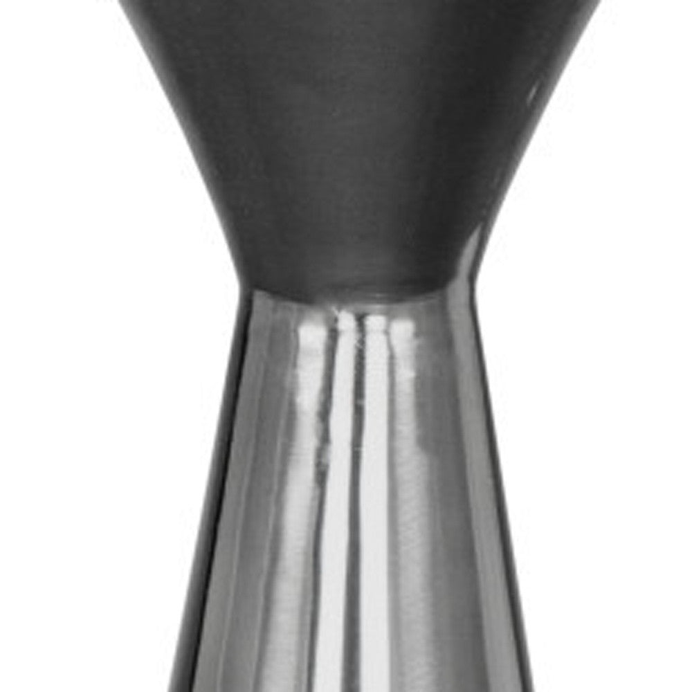 23" White And Black Marble And Steel Round Pedestal End Table-4