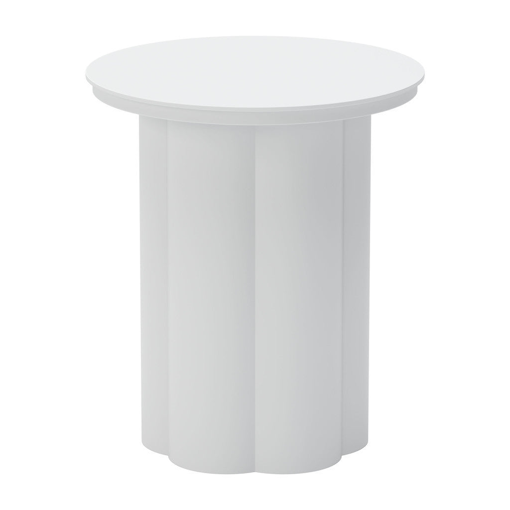 19" White Aluminum Round Pedestal End Table-6