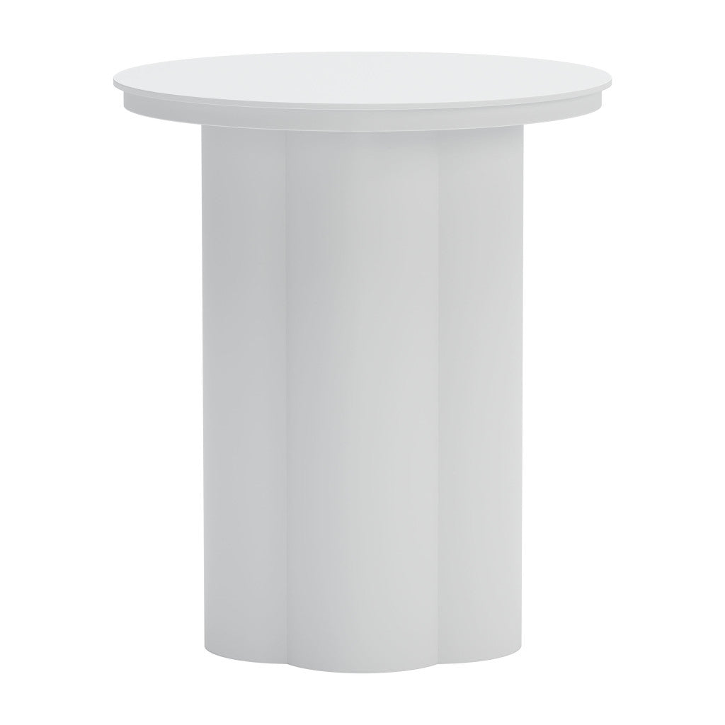 19" White Aluminum Round Pedestal End Table-5
