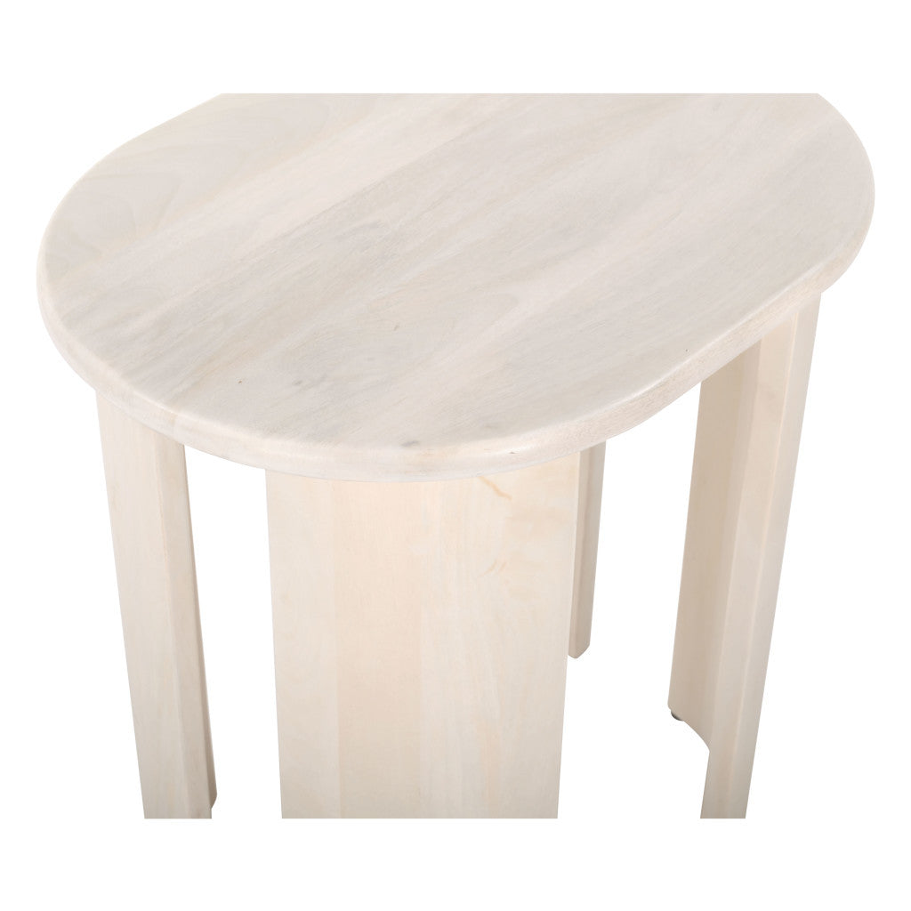 24" Natural Solid Wood Oval End Table-4