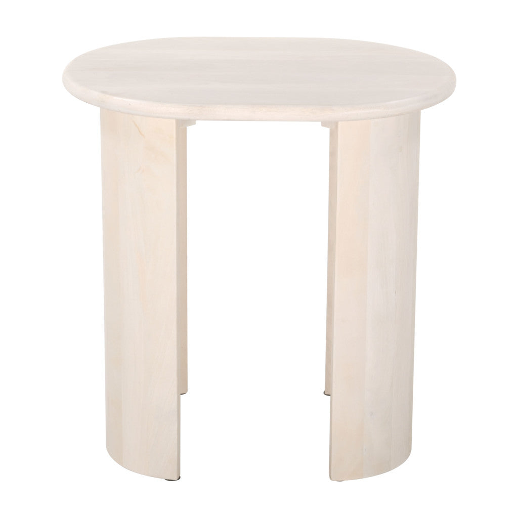 24" Natural Solid Wood Oval End Table-3