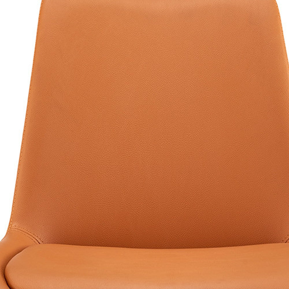 Orange And Black Faux Leather Dining Side Chair-6