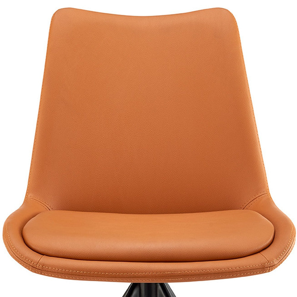 Orange And Black Faux Leather Dining Side Chair-7