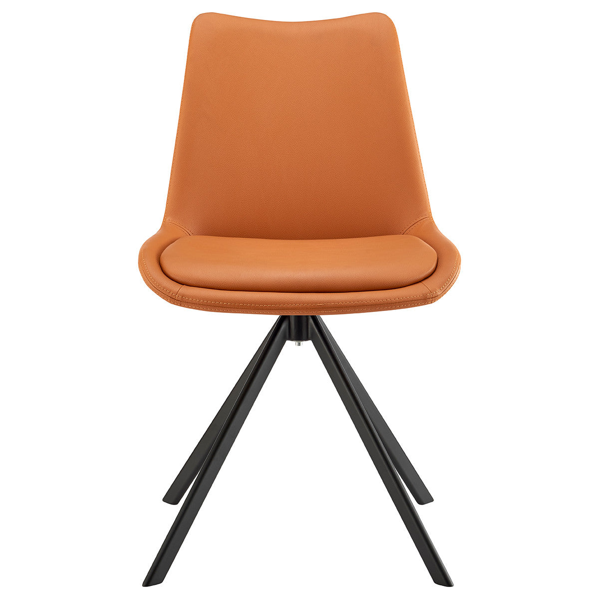Orange And Black Faux Leather Dining Side Chair-1