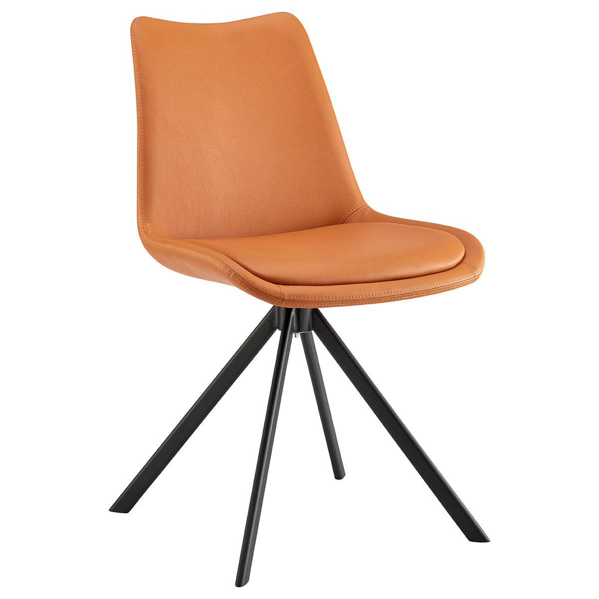 Orange And Black Faux Leather Dining Side Chair-2